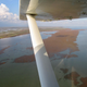Floating mats of dead seagrass can be seen in this photo taken during an aerial flyover of Florida Bay. Image: Steve Davis